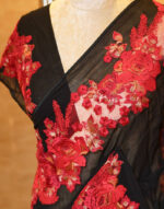 Georgette saree with Computerised Embroidered Border Patch