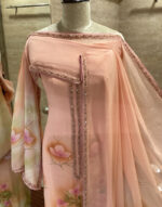 Pure Georgette with Handpaint