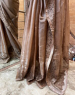 Tissue Organza Saree & lace border patch