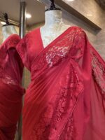 georgette saree with lace border