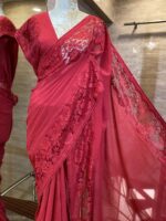 georgette saree with lace border