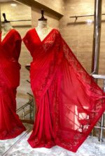 Georgette saree with lace border