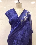 Georgette With Lace Border Saree - Image 2