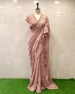 Georgette With Lace Border Saree
