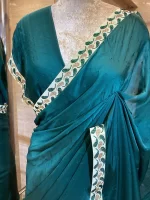 Satin Silk Saree Half and Half - Image 2