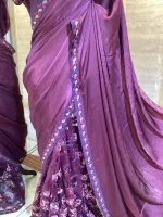 Satin Silk Saree Half and Half - Image 4