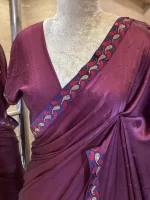 Satin Silk Saree Half and Half - Image 5