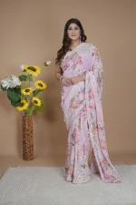 Pure Georgette Floral Print Saree