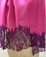 Designer Stole with chantilly lace patch - Image 4